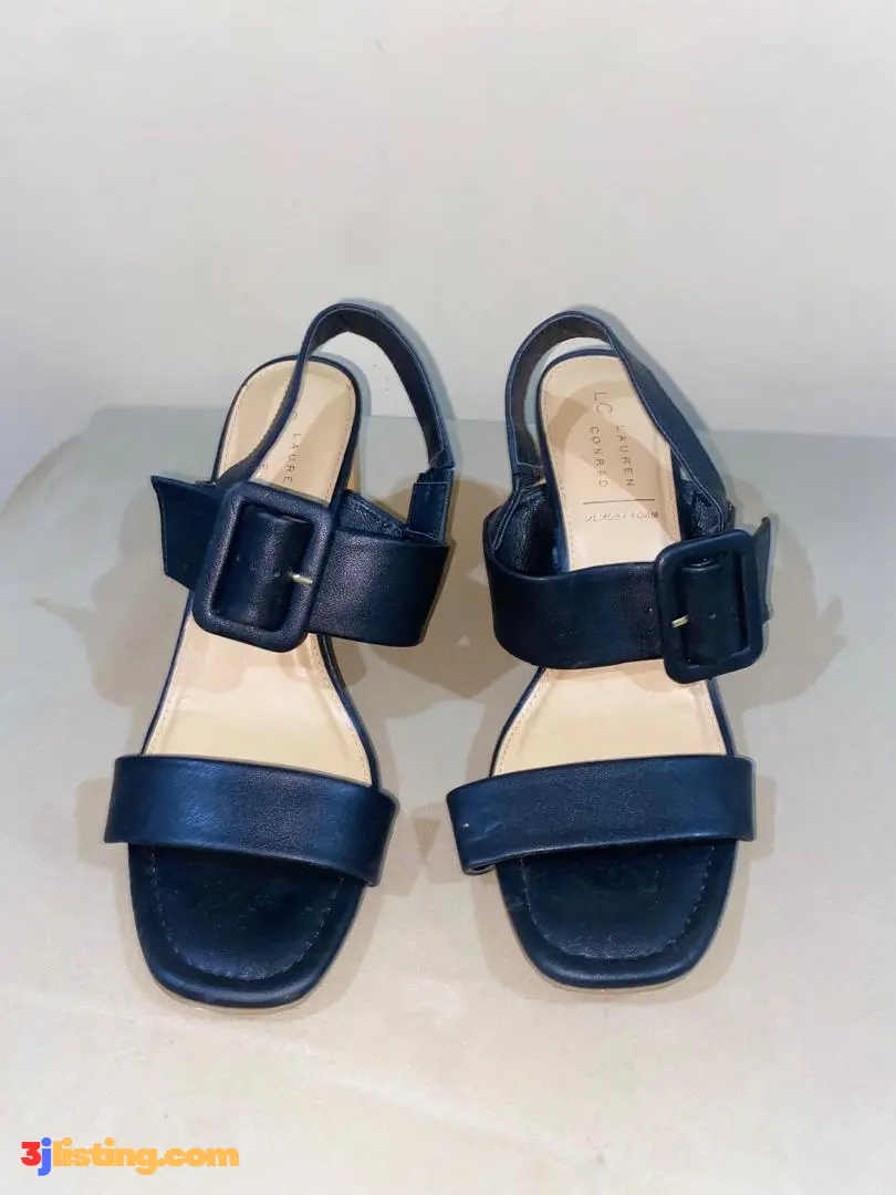 Black block heel sandals
