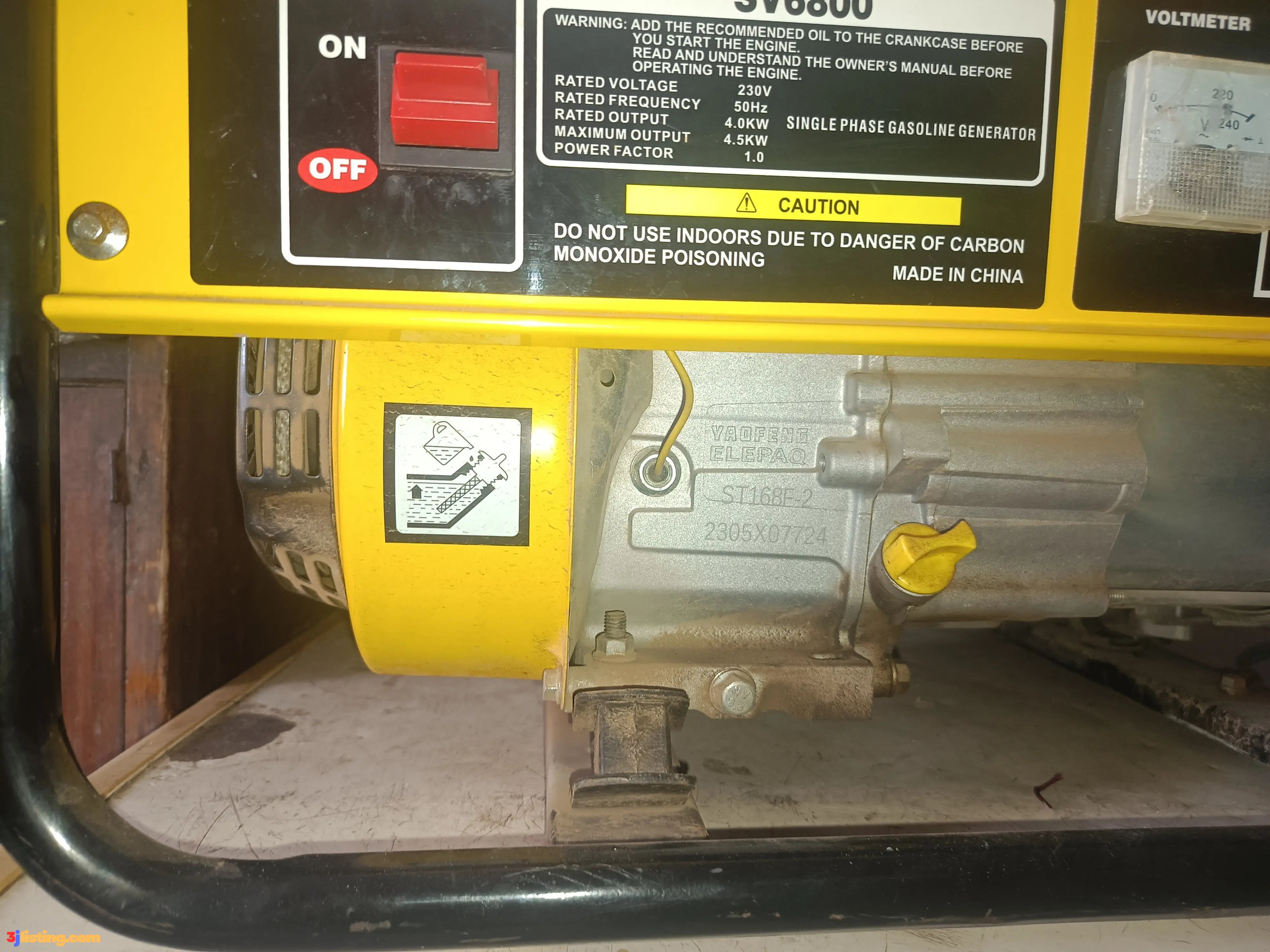 Elepaq Constant 4.5kva manual Start Generator SV6800