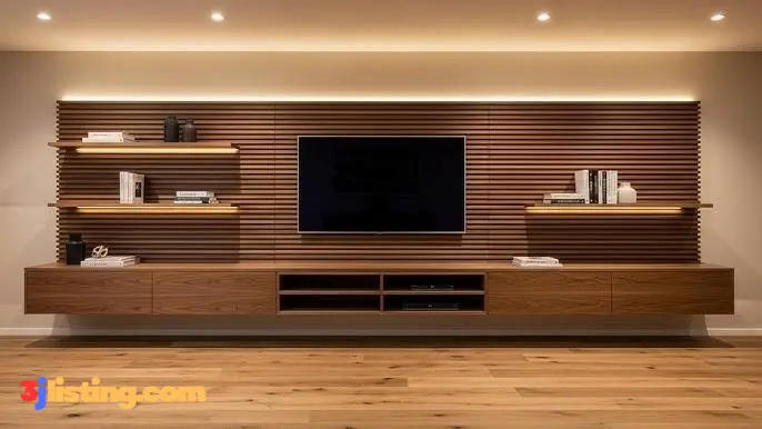 Modern TV Console and Wall Shelf