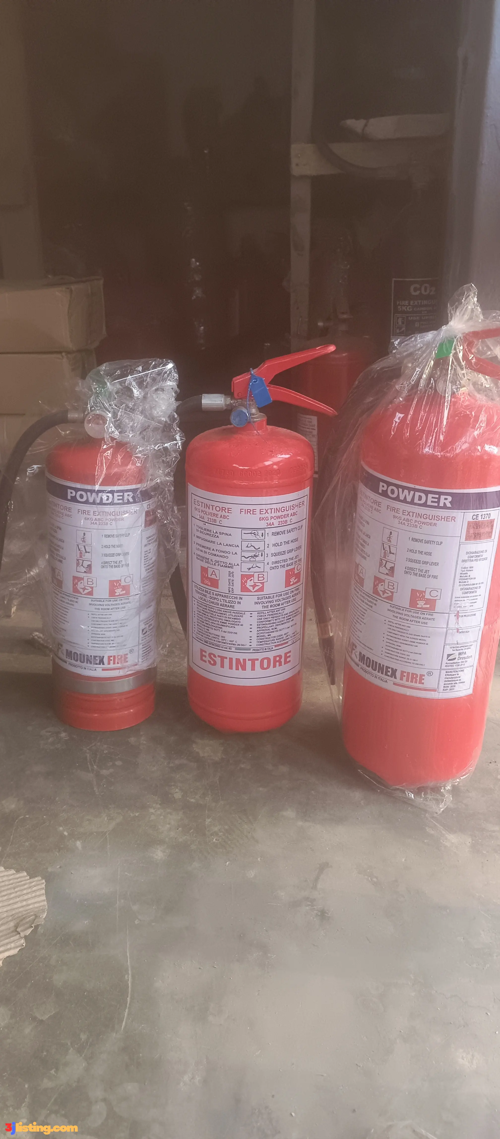 Fire extinguishers and safety equipments