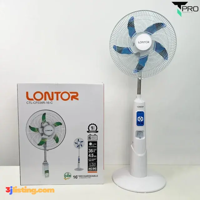 Lontor 16-inch Rechargeable Fan