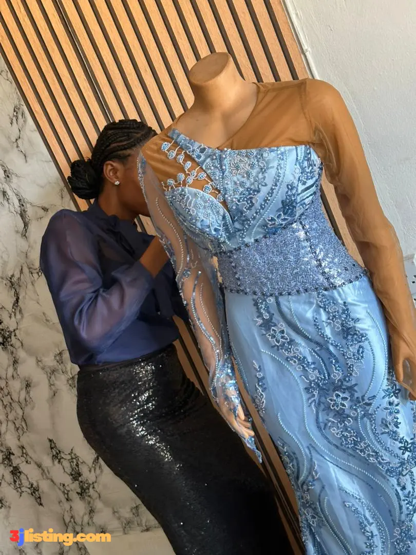 Beaded lace gown