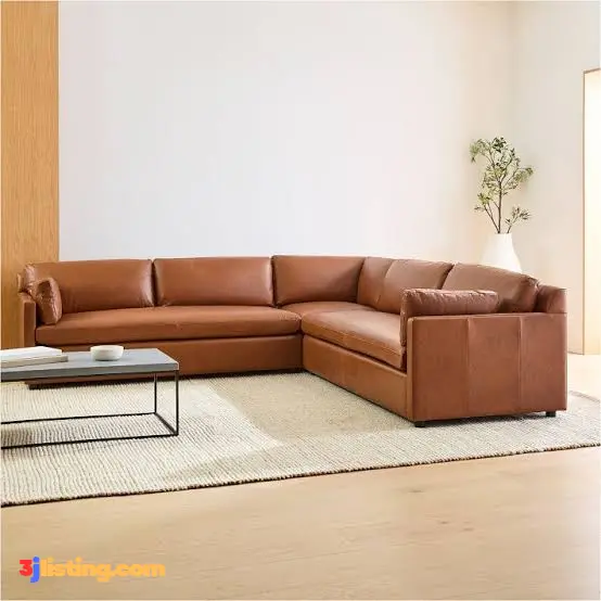 L-Shaped Leather Sectional Sofa